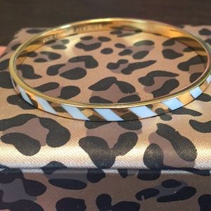 Kate Spade White Stripe Gold Bangle